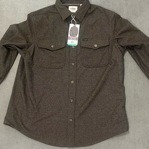 Wrangler brown brushed knot Button-Up Shirt